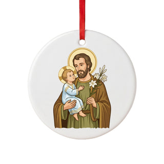 St. Joseph and Child Jesus Ceramic Ornament