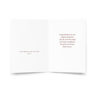 Religious Profession Card - St. Catherine of Siena in Prayer: inside