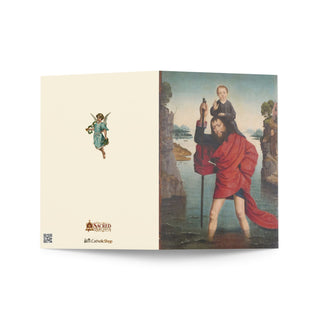 Graduation Card - St. Christopher Carrying the Christ Child: outside