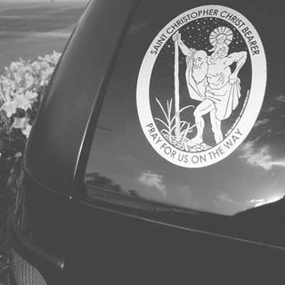 St. Christopher Vinyl Transparent Silver Decal