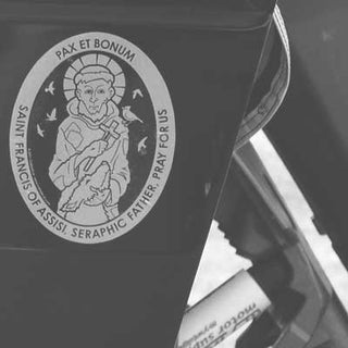 St. Francis of Assisi Vinyl Transparent Silver Decal