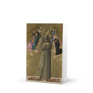 Pet Sympathy Card - St. Francis of Assisi with Angels by Botticelli: front