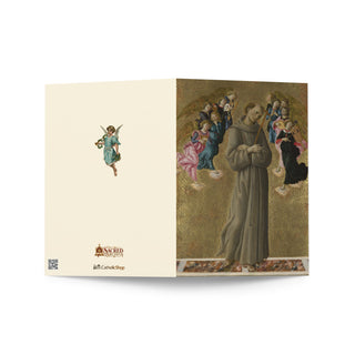 Pet Sympathy Card - St. Francis of Assisi with Angels by Botticelli: outside