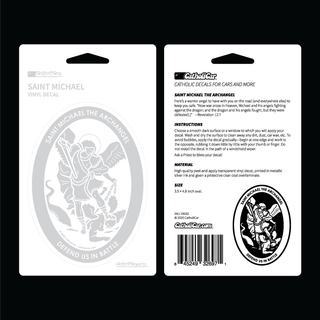 St. Michael Vinyl Transparent Silver Decal