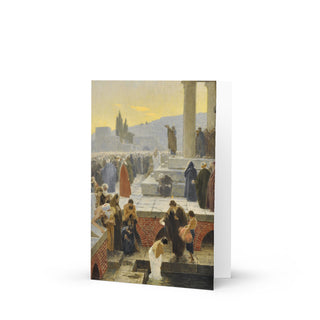 Welcome to the Church Card - St. Peter Preaching and Baptizing at Pentecost: front