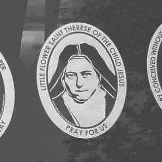 St. Therese Vinyl Transparent Silver Decal