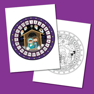 Advent Calendar Printable & Coloring Page - Digital Download