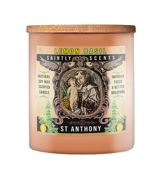 St. Anthony Lemon Basil Scented Candle