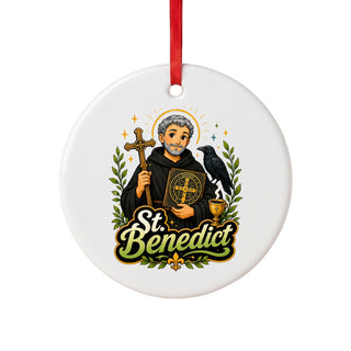 St. Benedict Ceramic Ornament