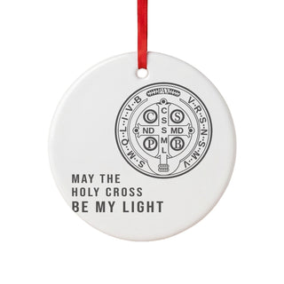 St. Benedict Medal Holy Cross Ceramic Ornament