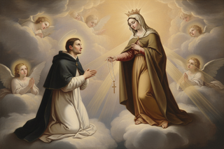 St. Dominic and Our Lady of Mount Carmel miracle with rosary