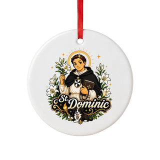 St. Dominic with Dog Ceramic Ornament