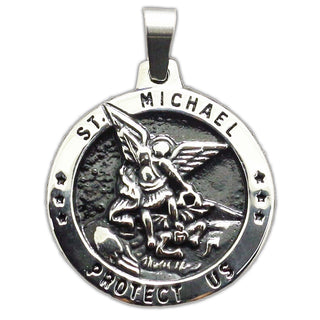 Stainless Steel St. Michael Medal for Men