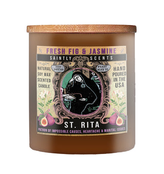 St. Rita Fresh Fig, Jasmine, and Rose Scented Candle