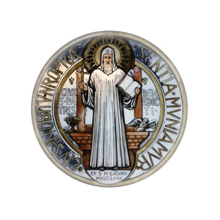 Colorful St Benedict Glass Magnet