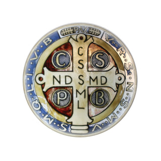 Colorful St Benedict Glass Magnet