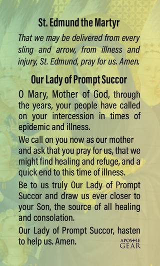 St. Edmund Coronavirus Prayer Card