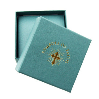 14K Gold-Dipped Crystal Glory of the Cross Fob Locket Brooch