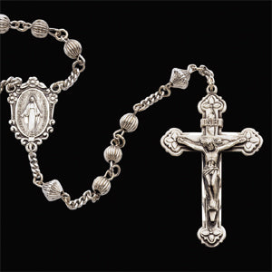 Sterling Silver Fluted Rosary at Catholic Shop