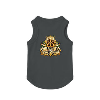 Blessed Are the Paw in Spirit Dog Tank - Granite Heather