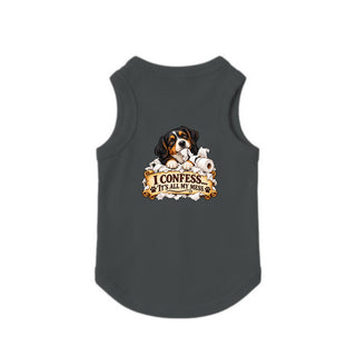 I Confess, It's All My Mess Dog Tank - Granite Heather