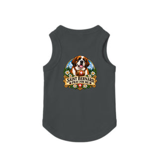 Saint Bernard, Pray for Me Dog Tank - Granite Heather