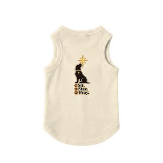 Sit, Stay, Pray Dog Tank - Natural