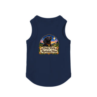 Dogs Work in Mysterious Ways Dog Tank - Navy