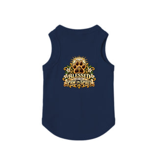 Blessed Are the Paw in Spirit Dog Tank - Navy