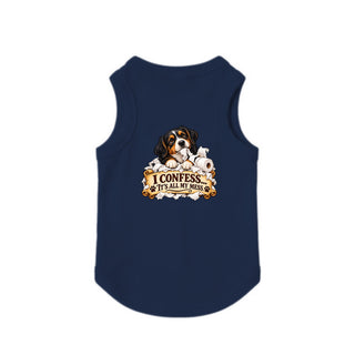 I Confess, It's All My Mess Dog Tank - Navy