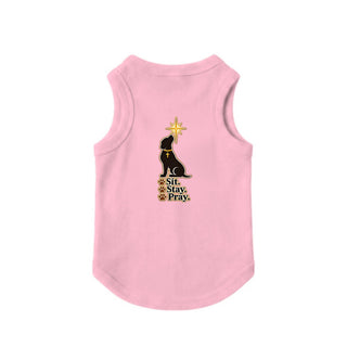 Sit, Stay, Pray Dog Tank - Pink