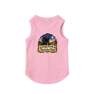 Dogs Work in Mysterious Ways Dog Tank - Pink
