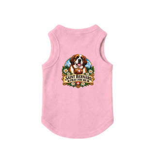 Saint Bernard, Pray for Me Dog Tank - Pink