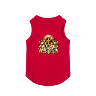 Blessed Are the Paw in Spirit Dog Tank - Red