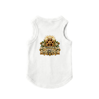 Blessed Are the Paw in Spirit Dog Tank - White