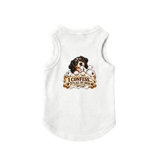 I Confess, It's All My Mess Dog Tank - White