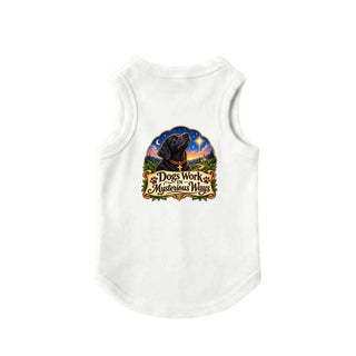 Dogs Work in Mysterious Ways Dog Tank - White