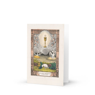 Ordination Card - The Holy Eucharist Vintage Lithograph: front