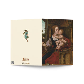 Mother's Day Card - The Virgin and Child Embracing: outside