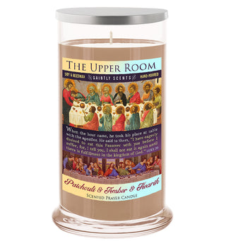The Upper Room Scented Prayer Candle - Patchouli Amber and Hearth