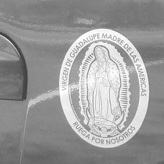 Virgen de Guadalupe Vinyl Transparent Silver Decal