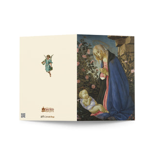 New Baby Card - Virgin Adoring the Sleeping Christ Child by Botticelli: outside