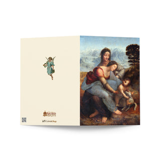 Grandparents Card - Virgin and Child with St. Anne by Leonardo da Vinci: outside
