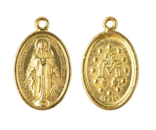 Gold Tone 1-inch Miraculous Medals - 25-Pack Bulk Discount