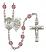 Saint Christopher and EMT Rosary with Amethyst Beads