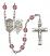 Saint George and EMT Rosary with Amethyst Beads