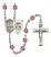 Saint George and Navy Rosary with Amethyst Beads