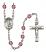 Guardian Angel with Child Engravable Rosary with Amethyst Beads