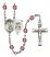 Guardian Angel and Navy Rosary with Amethyst Beads