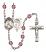 Saint Sebastian and Baseball Rosary with Amethyst Beads